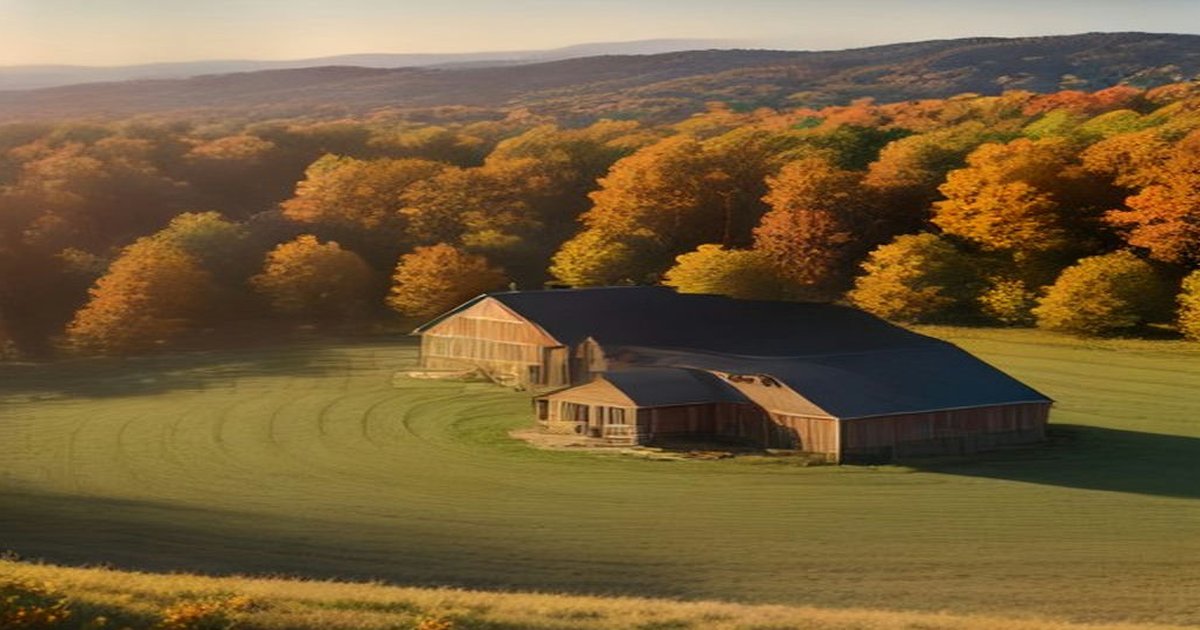 Brick ranch home with a wide lawn surrounded by golden fall trees in rural Sumner County, illustrating USDA home loans near Hendersonville, Tennessee
